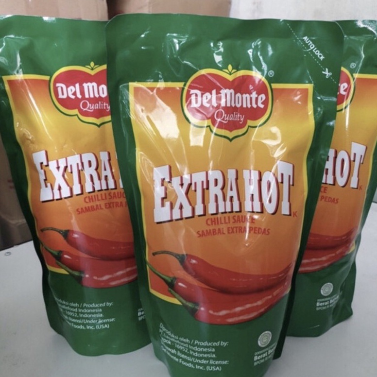 

KMJQO delmonte saos sambel /extra hot / chilli sauce / kemasan 1kg Terbaru (⌒