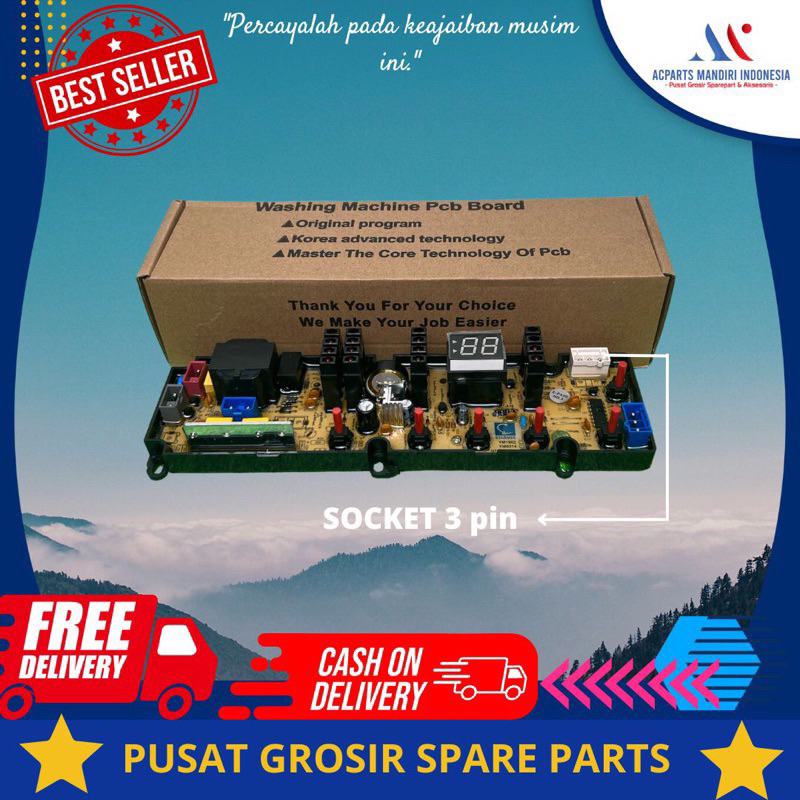 Kiyoshop12 Sharp 9.5Kg Es-H958T-Gy, Modul Pcb Mesin Cuci Top Loading