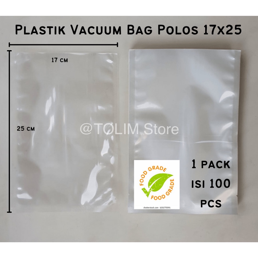 17x25 Plastik Vakum Polos Plastik Vacuum Polos Plastik Vakum Makanan Vacuum Bag Polos Plastik Vakum 