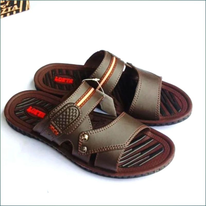 Sandal Pria Slop Karet Casual Lentur Tidak Licin Tahan Air