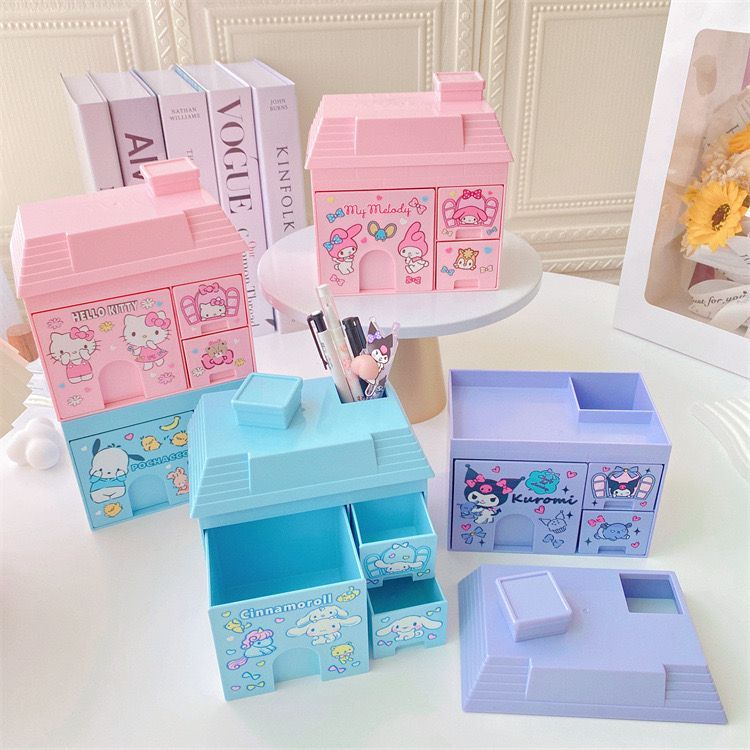 

SS7-Pencil Storage tempat pensil bentuk rumah SANRIO cinnamoroll melody kuromi