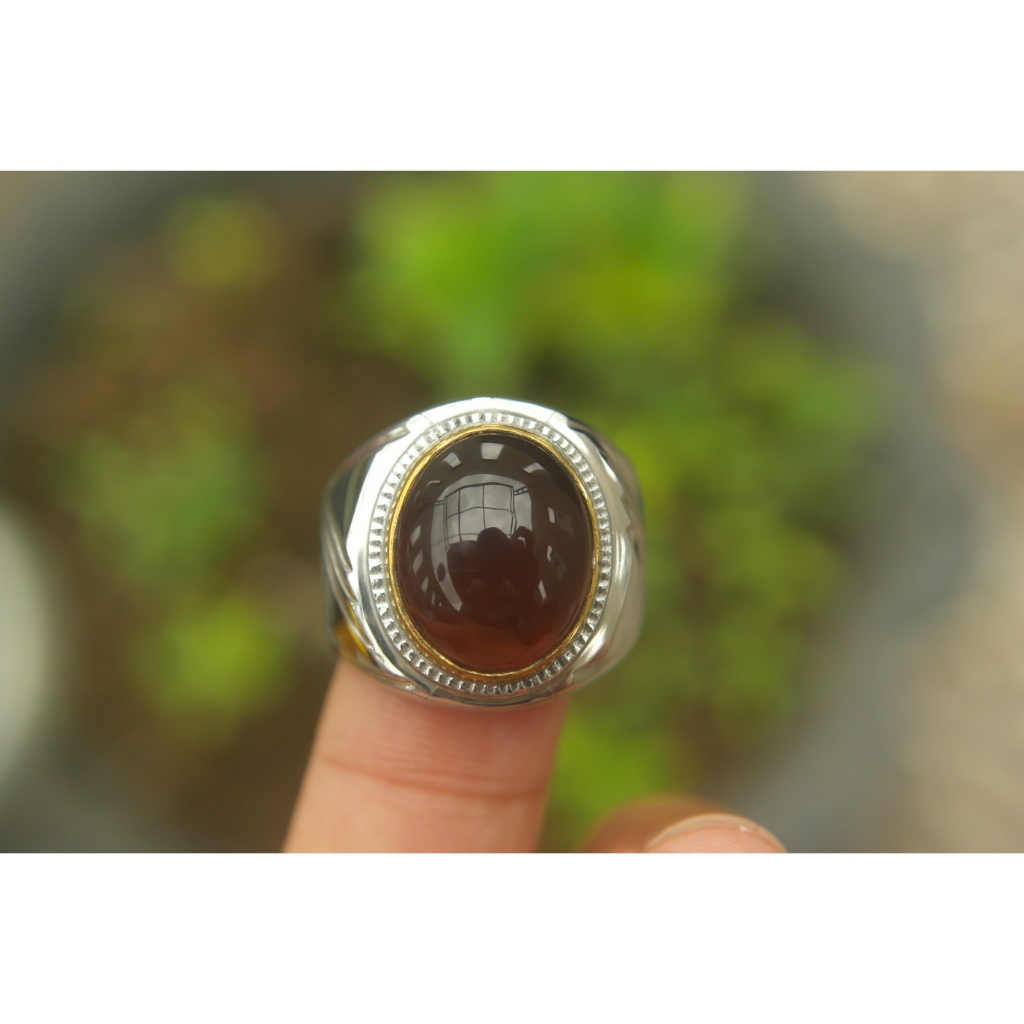 Natural Yaman Ahmar Memo Ring Monel 7 Kode C148