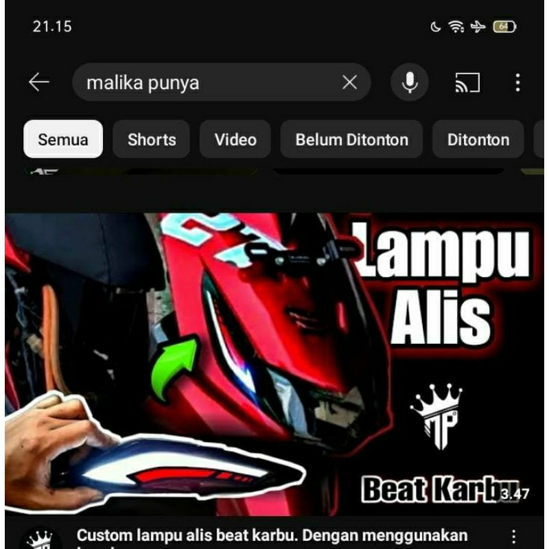 Custom lampu alis BEAT CARBO