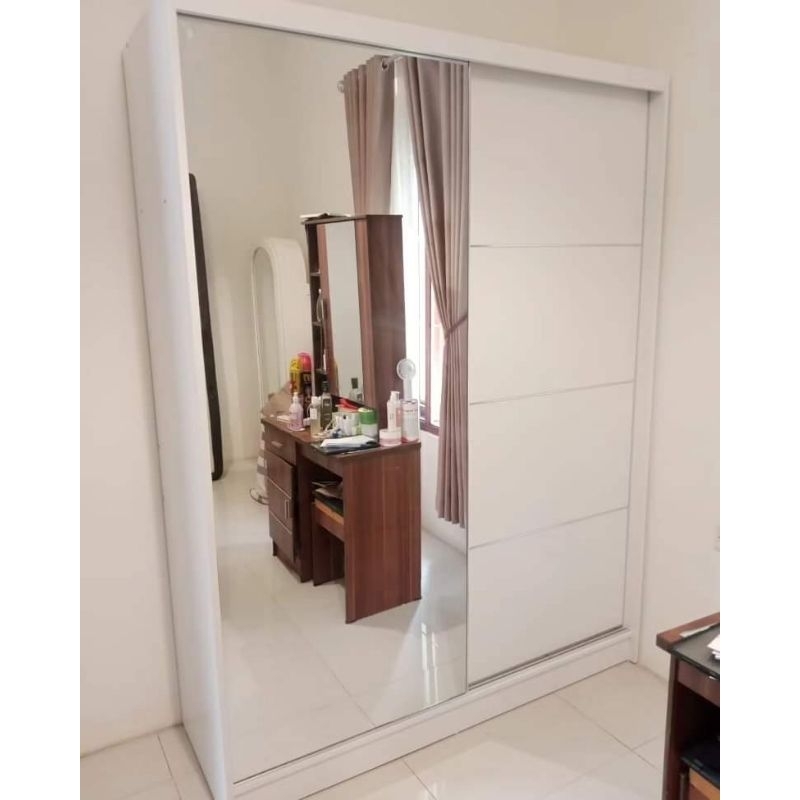 lemari sliding 2 pintu cermin | lemari pakaian pintu sliding| lemari pakaian sliding 2 pintu  | lema