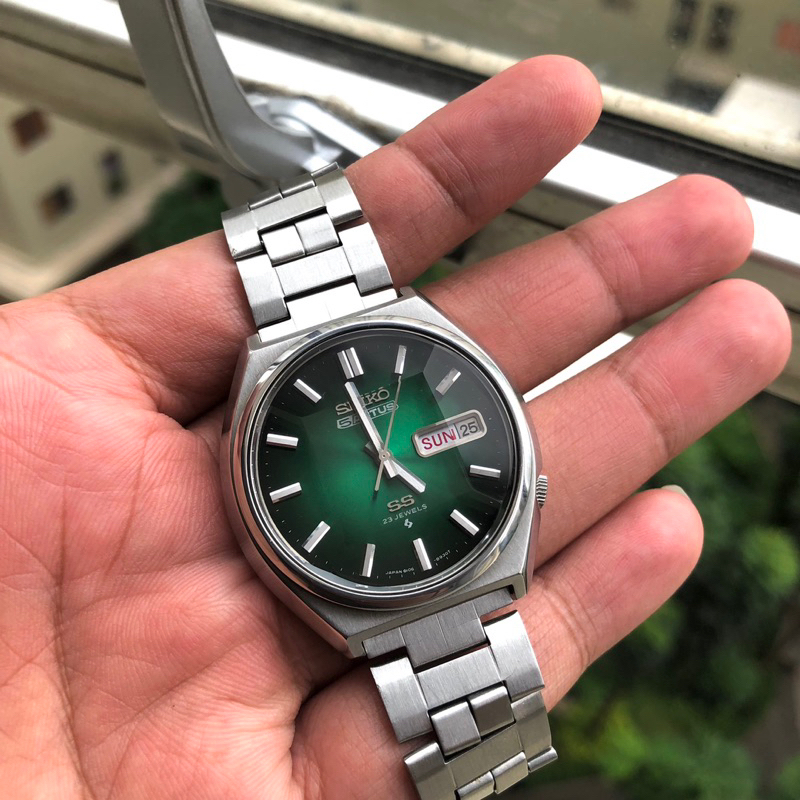 vintage seiko 5 actus ss green dial