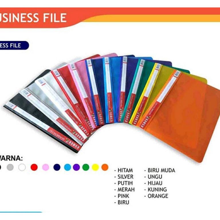 

7.7 STOK READY Bussines File Folio Kantong Esbee (12 pcs) / Map Plastik Snelhecter