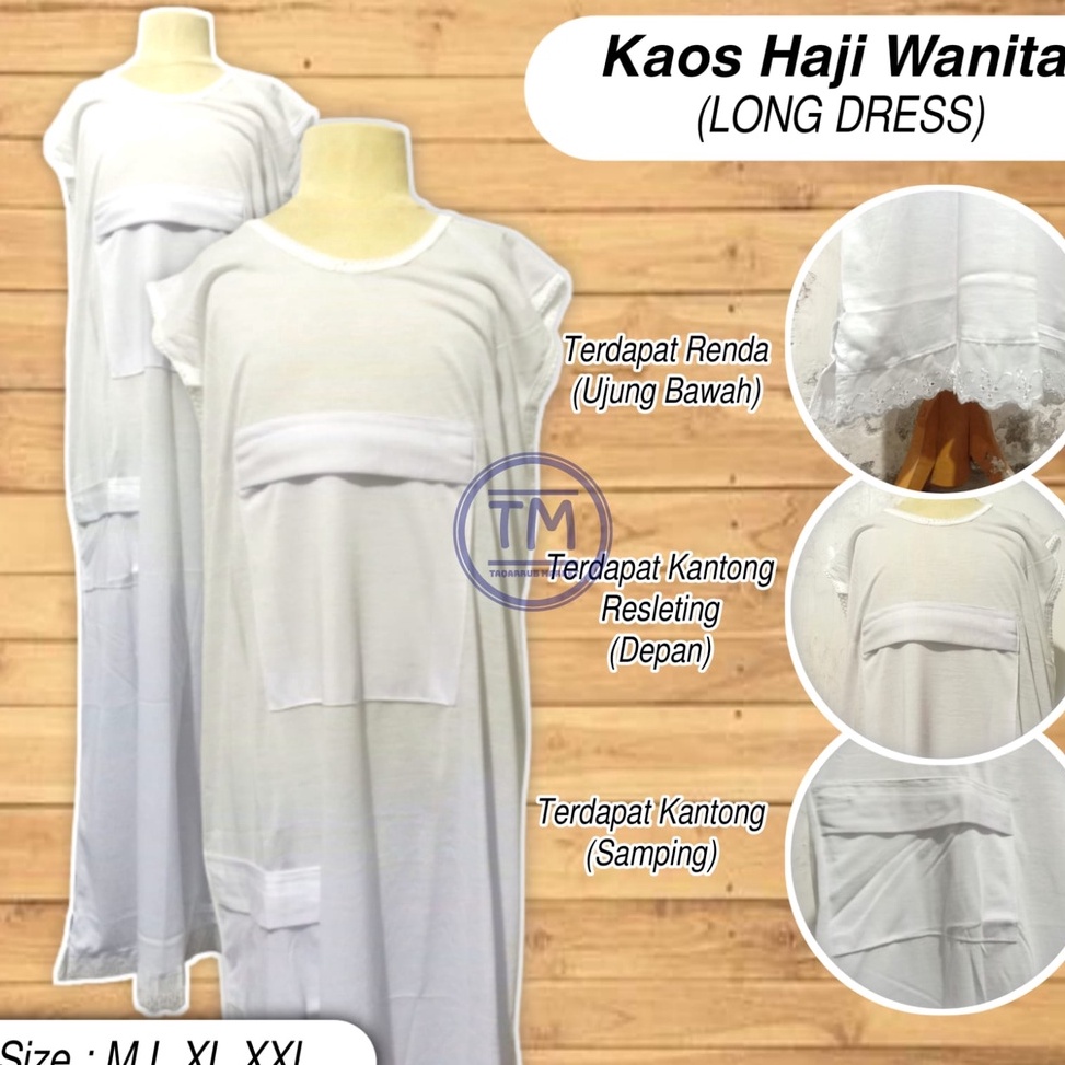 Official Shop Kaos Haji Wanita Panjang Kaos Haji Perempuan LONG DRESS Kaos Renda Wanita Panjang Tanp