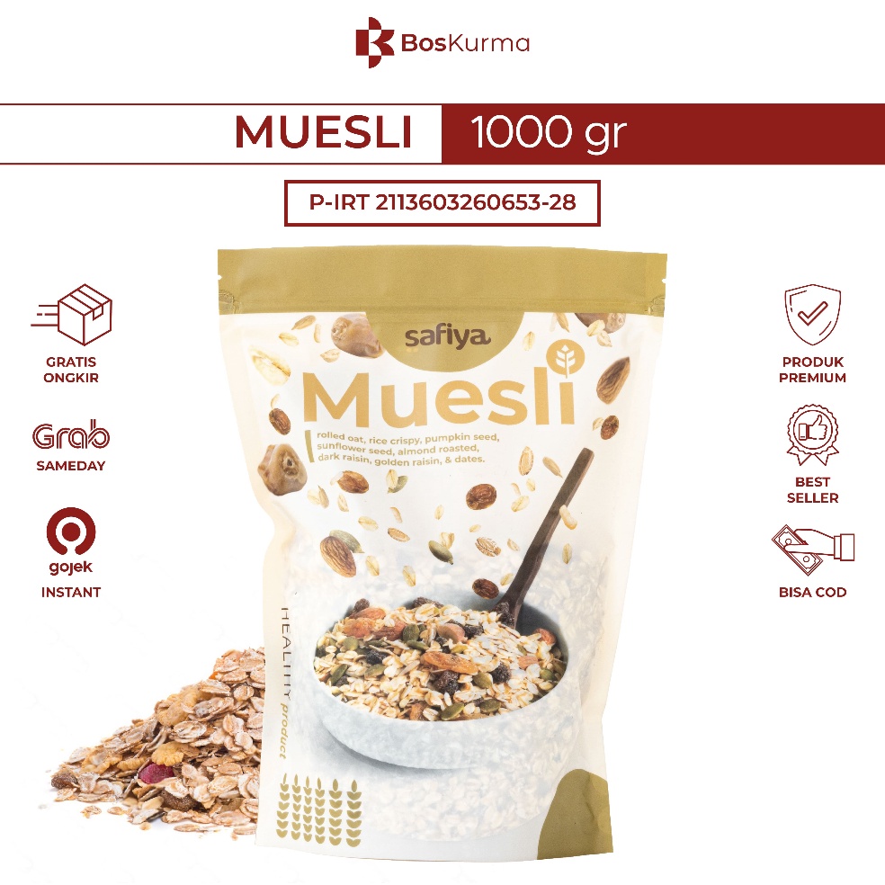 

3.3 sale Muesli Safiya 1kg dan 500 gr - Muesli Sereal Makanan Ringan