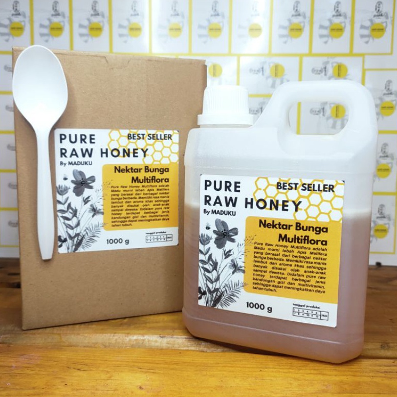 

[☠A6$] Madu Murni Nectar Bunga Multiflora Lebah Apis Mellifera 1.000gr Fast On