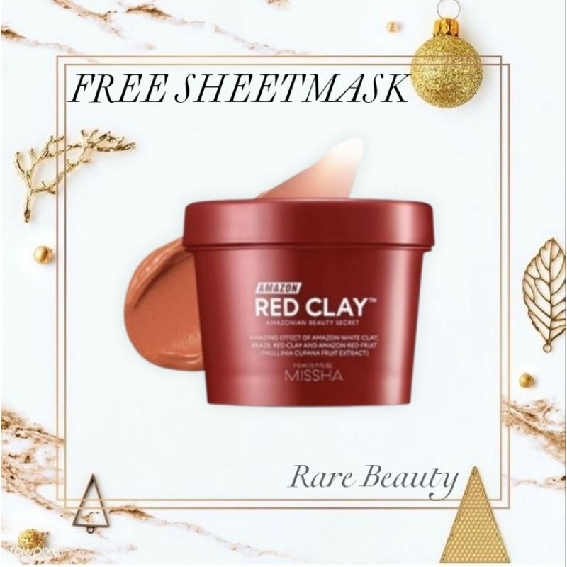 Missha Amazon Red Clay Pore Mask 110ml - FREE SHEETMASK