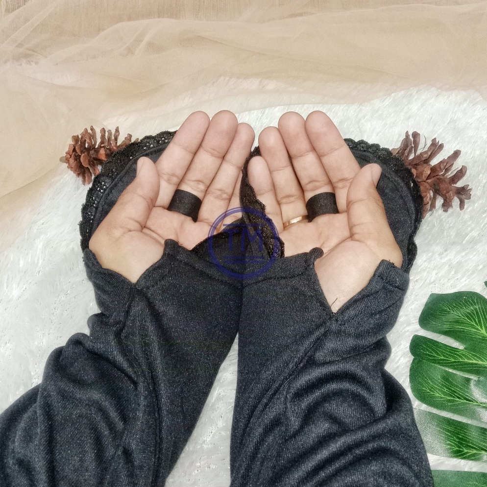 ✥ Sarung Tangan Haji Renda Hitam Kaos Tangan Haji Putih Sarung Tangan Muslimah Kaos Tangan Muslimah 