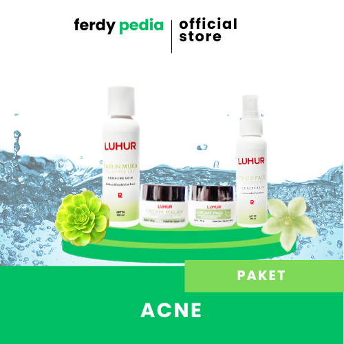 Paket Acne Luhur Skincare Perawatan Kulit Wajah Muka Berminyak Berjerawat Acne Ampuh Aman Bpom Pemut