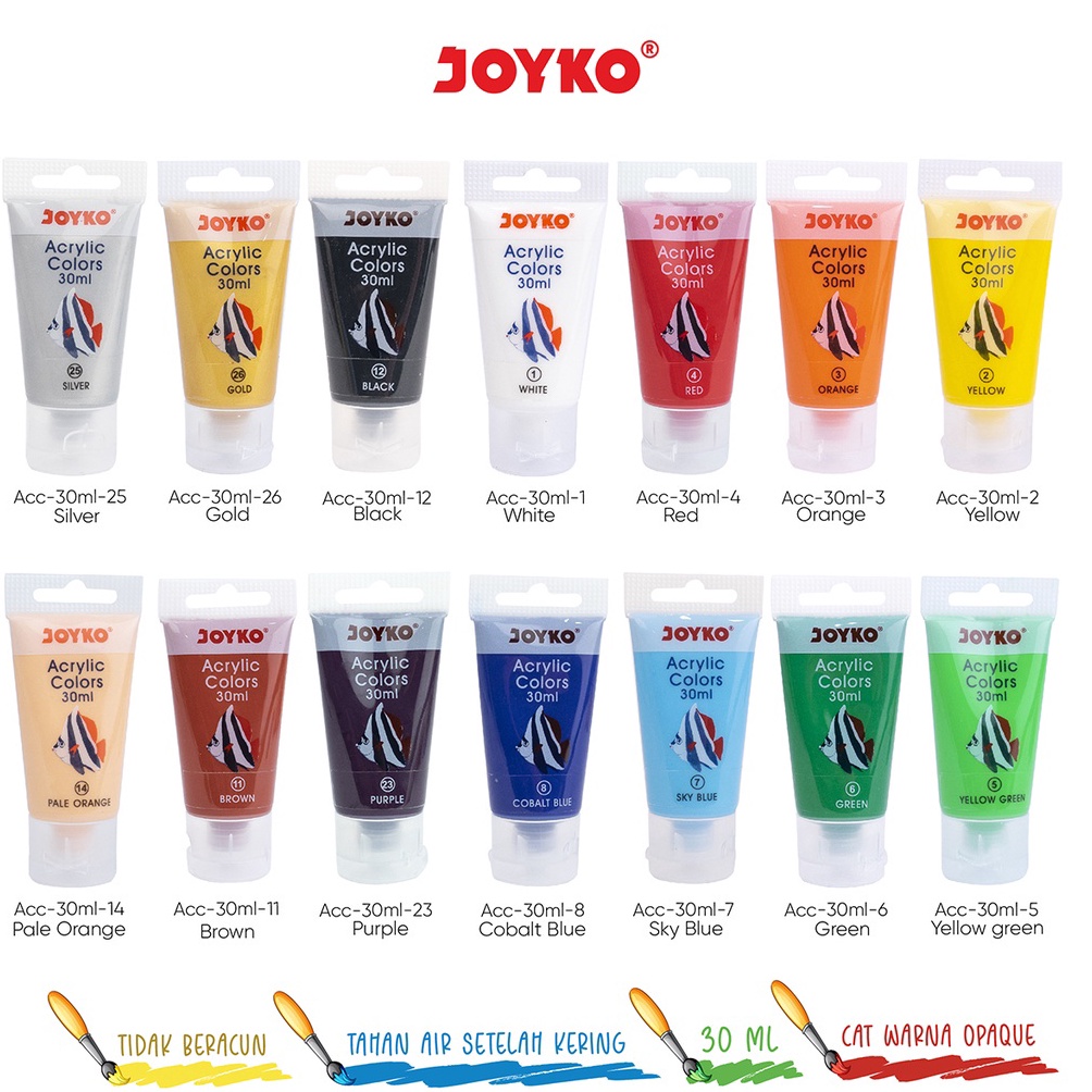 

0L43 Cat Akrilik Acrylic Color Joyko ACC-30ML Harga ｀ー´