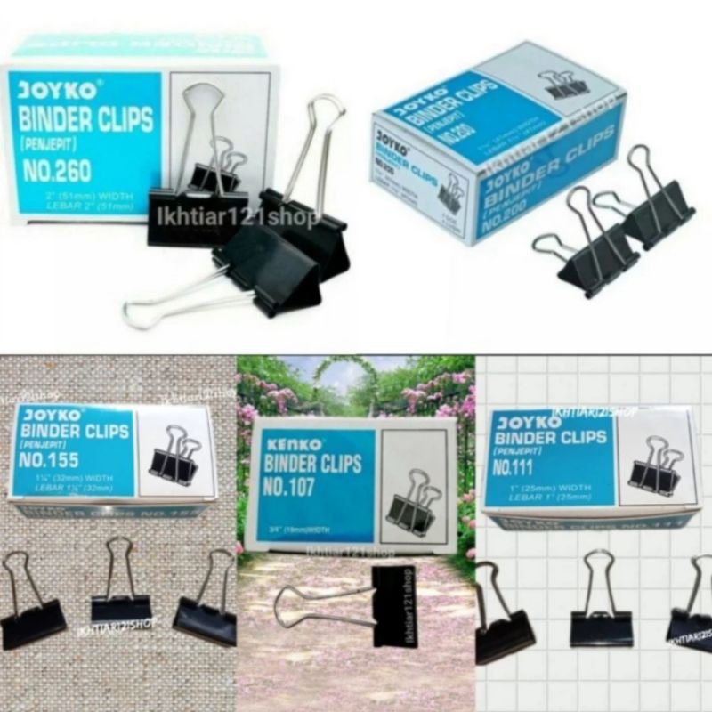 

Klip Binder Alat Penjepit/Binder Clips Berkualitas Per pack isi 12 pcs