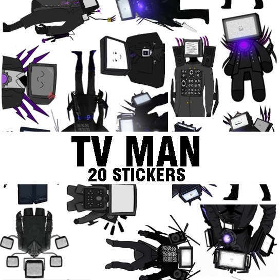 

TV MAN TITAN STICKER SET 20pcs Stiker TV Man