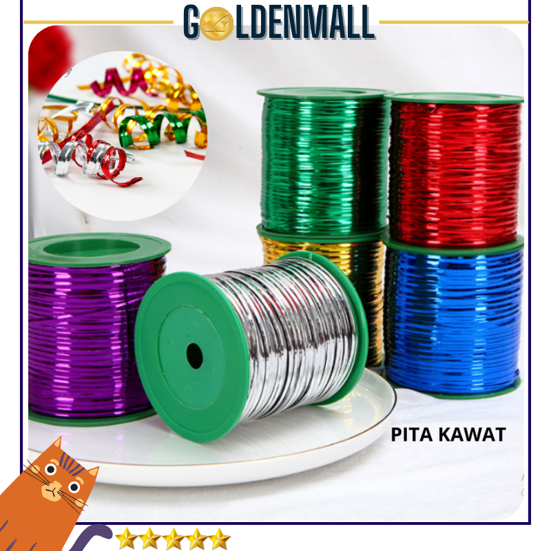 

Pita Kawat Souvenir / Kawat Foil Roll / Pita Souvenir Twist Tie 300 yard 1008