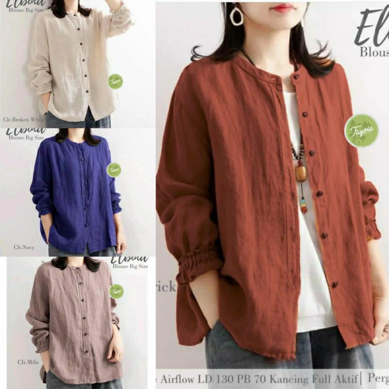Elbinah blouse crinkle airflow jumbo LD 130 XXXL