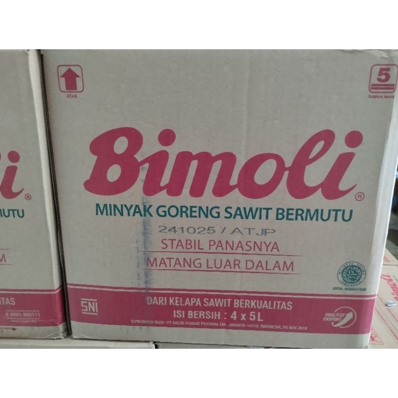 

Minyak Goreng Bimoli 5 Liter //Karton
