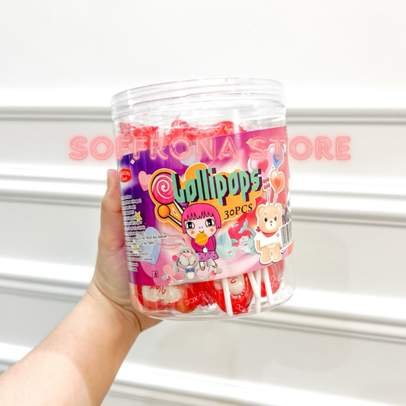 

Permen Lolipop bentuk love permen hati isi 30 ready stock makassar