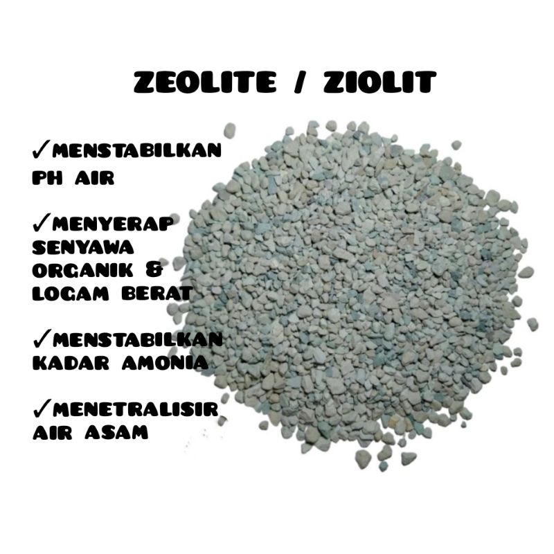 zeolite active, menurunkan zat kapur, media penjernih air, media filter air 1kg