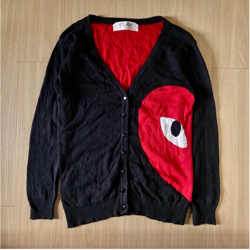 CDG PLAY CARDIGAN BIG LOGO AUTHENTIC PRELOVED