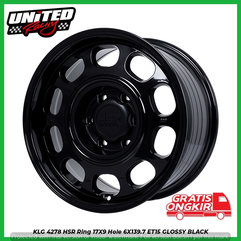 VELG MODEL KALENG RING 17 UNTUK MOBIL FORD EVEREST RANGER HILUX DC PAJERO R17 HSR KLG4 BLACK
