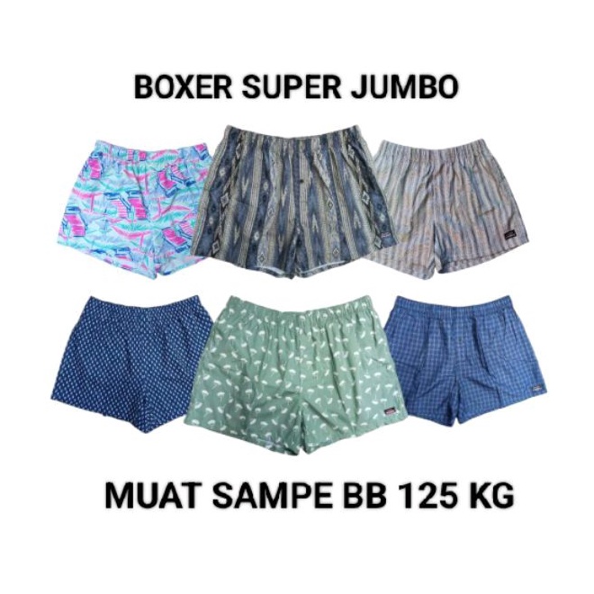 ✨BIG SALE✨ Boxer Pria Jumbo Premium / Celana Boxer Pria Wanita Dewasa Jumbo Super Big Size Bahan Kat