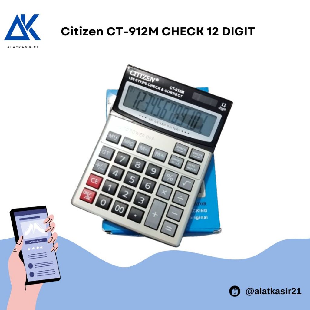 

Kalkulator CITIZEIV 912M 12 DIGIT Check & Corret