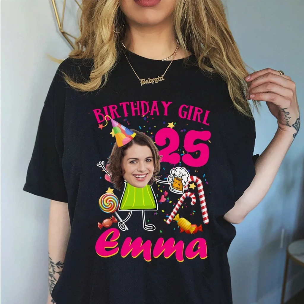 Kaos Birthday/Ulang Tahun Free Custom Nama & Angka BIRTHDAY GIRL MUKA ORANG