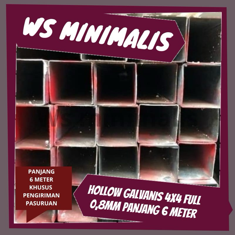HOLLOW GALVANIS 4x4 FULL TEBAL 0.8 PANJANG 6 METER