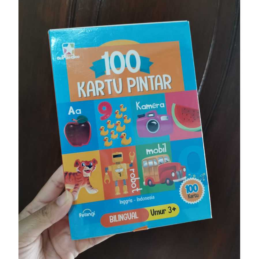 Flashcard Oopredoo 100 Kartu Pintar Bilingual. Flashcard Kartu Pengenalan Gambar Alfabet Ankga Binat