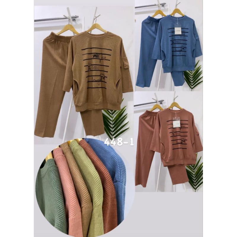 Kuyifei 448.1//Setelan rajut//One set rajut//setelan wanita//One set rajut premium//Setelan celana k
