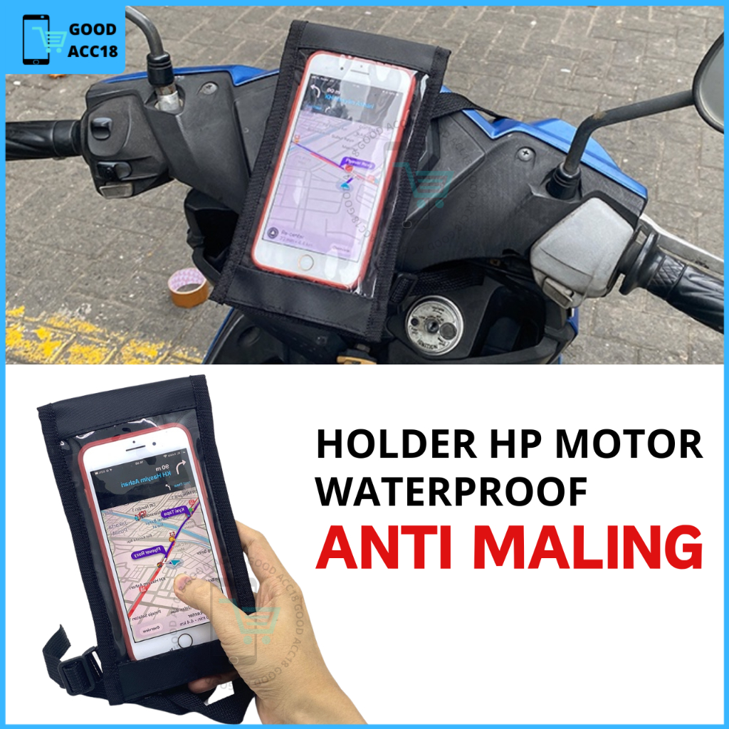 Vky Holder Hp Motor Tas Handphone Waterproof Di Stang Sarung Pelindung Ponsel Untuk Ojol Aman Anti