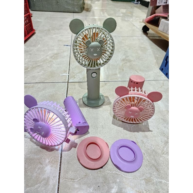 Evergreeeen Hq-45A Hq-54A Kipas Mini Genggam Kelinci Mini Fan Led