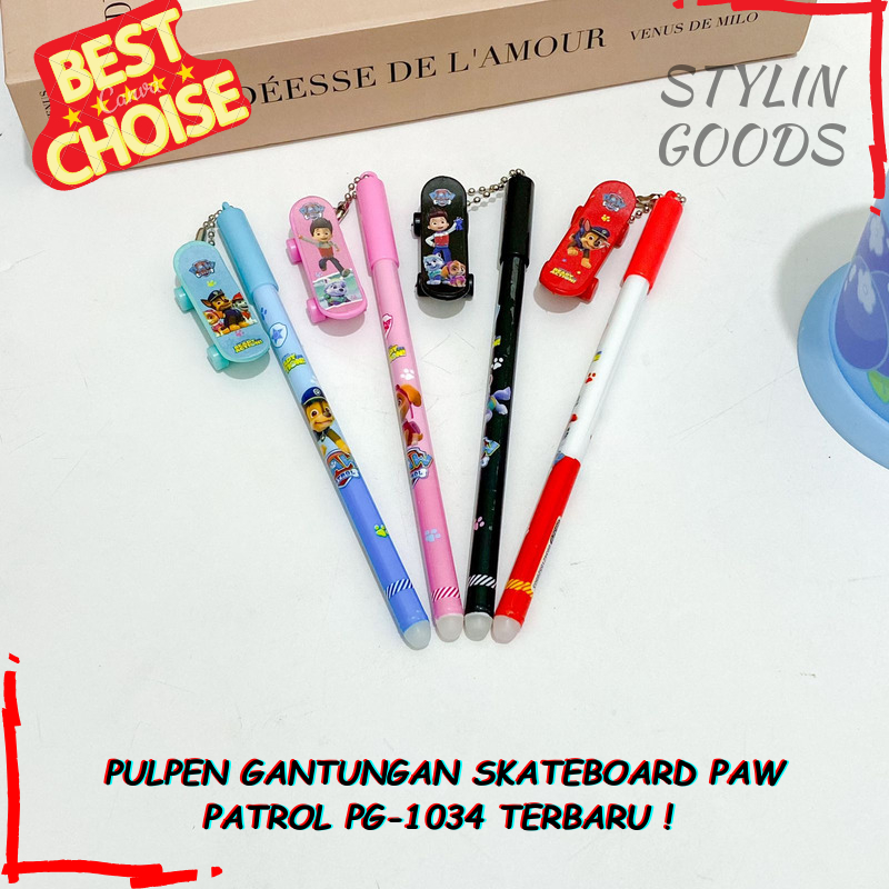 

BOLPEN PENA TINTA HITAM VARIAN 4 / 8 / 12 PCS PULPEN GANTUNGAN SKATEBOARD PAW PATROL PG-1034 LUCU UNIK TERBARU ALAT TULIS SEKOLAH KANTOR MURAH BISA COD