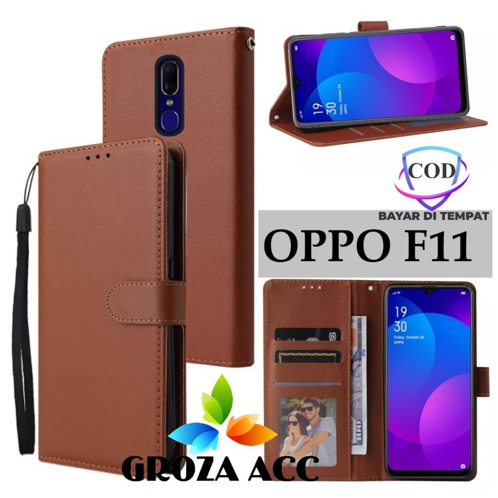 Flip Case OPPO F11 Case Wallet Kulit Casing Dompet Case Wallet Leather Flip Case OPPO F11 Casing hp 