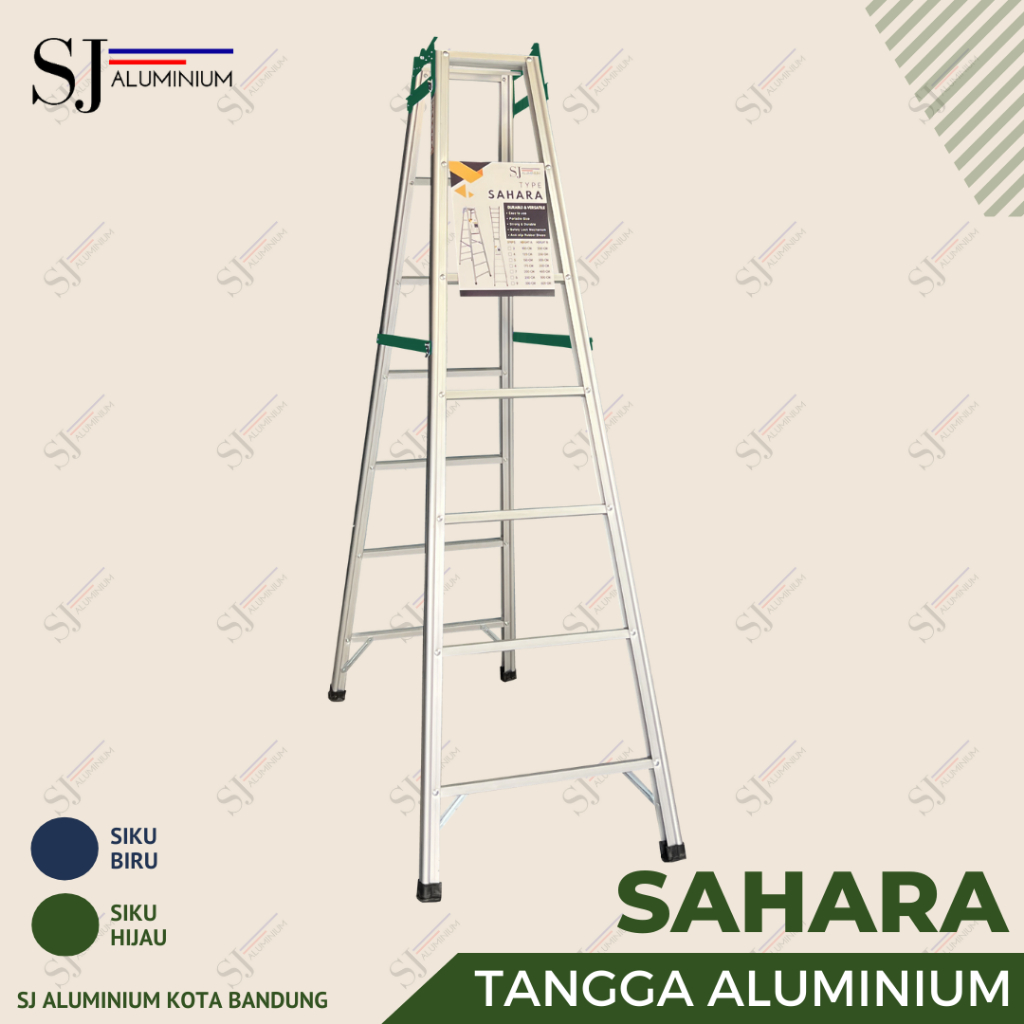SAHARA - Tangga Aluminium Lipat Multifungsi / Aluminium Ladder - Hijau 2 Meter / 200 CM