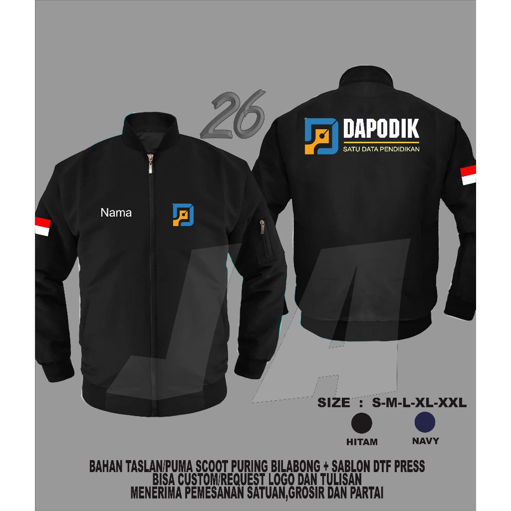 Jaket Dapodik / Bomber Dapodik / Jaket Bomber Keren