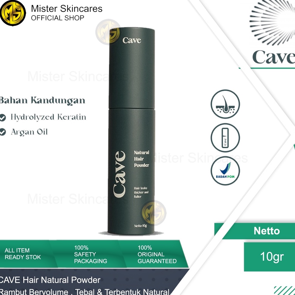 ➼Sale Cave Natural Hair Powder 10 gr - Membuat Rambut Lebih Bervolume & Tebal Anti Lepek B41 ➞