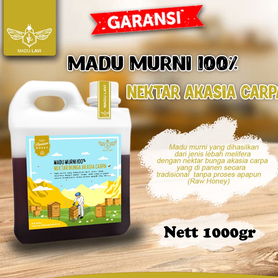 

[KODE 9DJLQ] Madu Lavi Murni Asli Nektar Akasia Grade A 100% Alami Pure Raw Honey