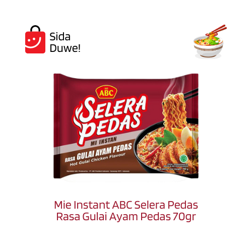 

Mie Instant ABC Selera Pedas - Rasa Gulai Ayam Pedas 70gr