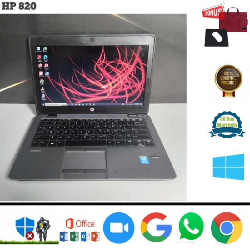 Laptop HP 820 G1 Core i5 Gen 5 Ram 8gb SSD 128gb Win 10 pro 64 bit - Siap Pakai