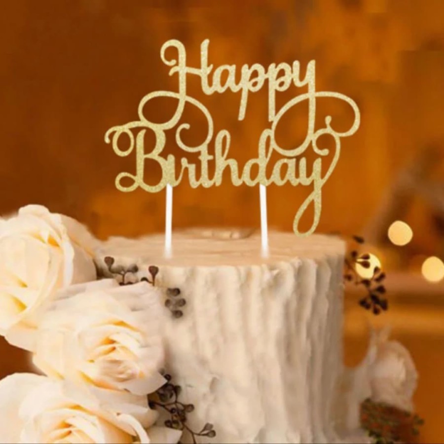 Stiker Ucapan Happy Birthday Bahan Untuk Dekorasi Bouquet Ucapan Buket Kue Ulang Tahun Cupcake Akses