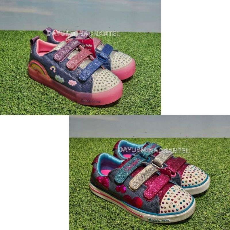 Sepatu Sandal Anak Skechers Twinkle toes Original / Sepatu Skechers Lampu anak Perempuan