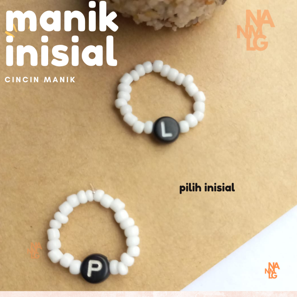 Cincin Manik Inisial Hitam