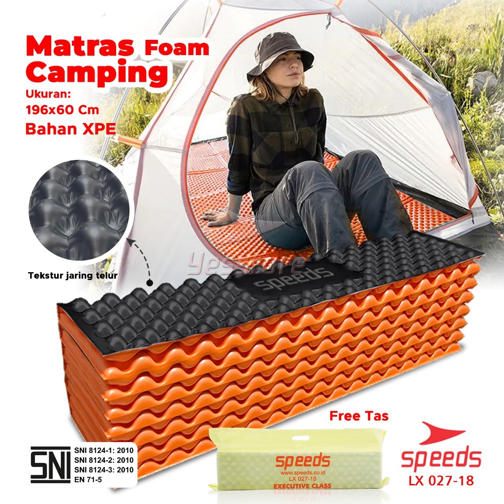 SPEEDS Matras Lipat Gunung Untuk Duduk Matras Camping Bahan XPE Foam Berstandar SNI 027-18