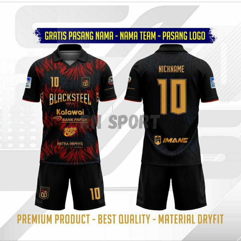 Kaos Jersey Futsal BlackSteel Home Terbaru Jersey Futsal Custom