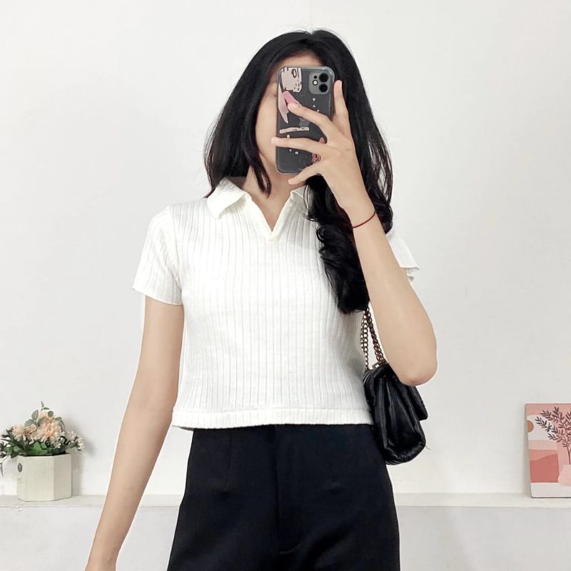 SEIRA POLO CROP/ BAJU ATASAN WANITA
