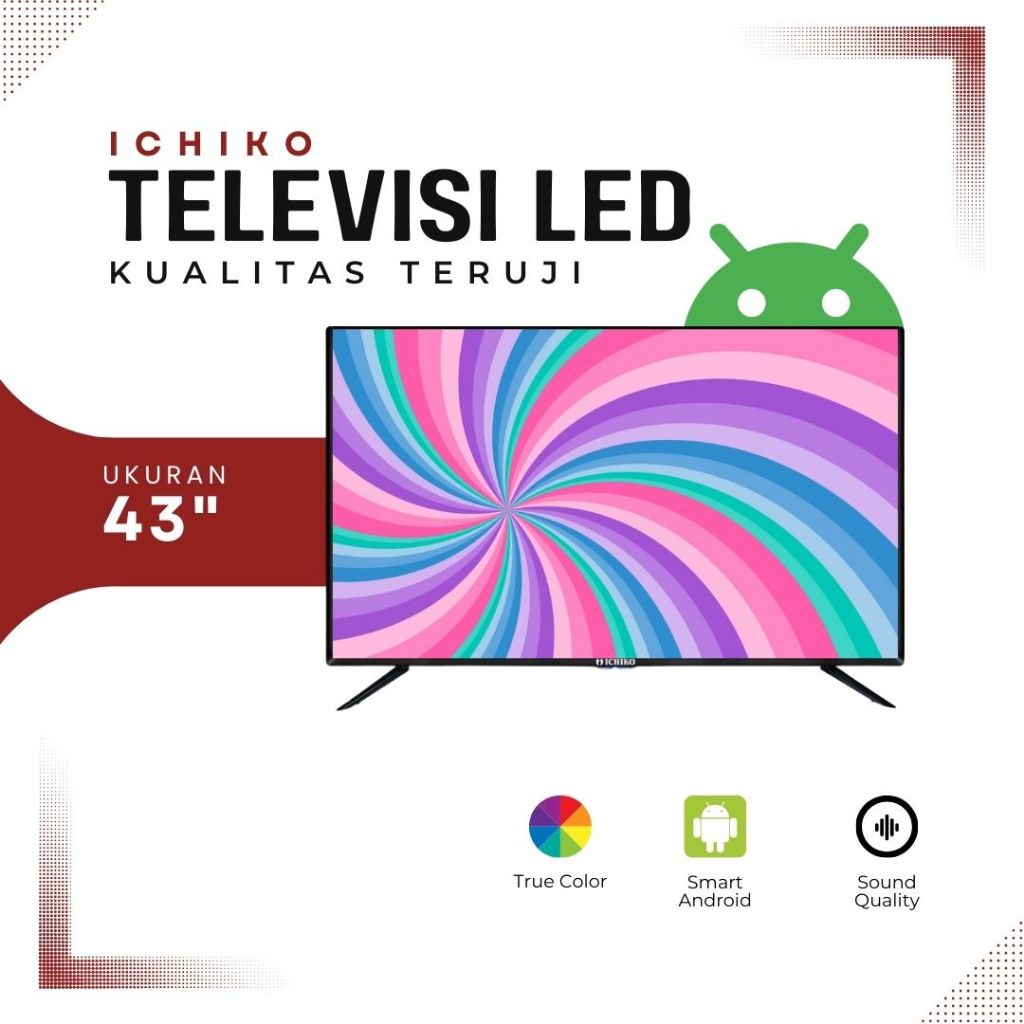 Ichiko Televisi LED 43" Smart Android Digital