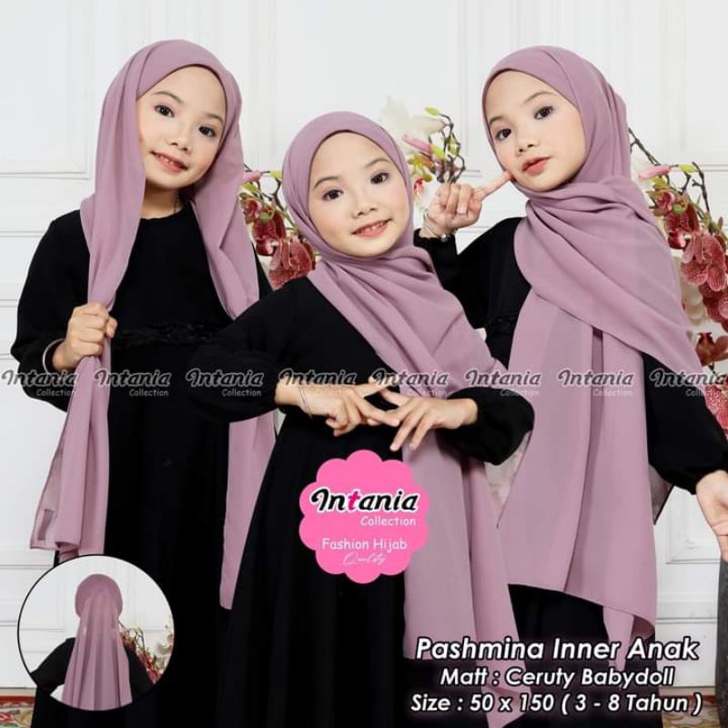 Pashmina instan anak inner 2 in 1 cerutty babydoll ORI Intania | pashmina instan anak inner 2 in 1 |